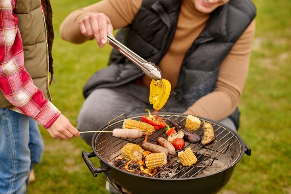 un barbecue en famille