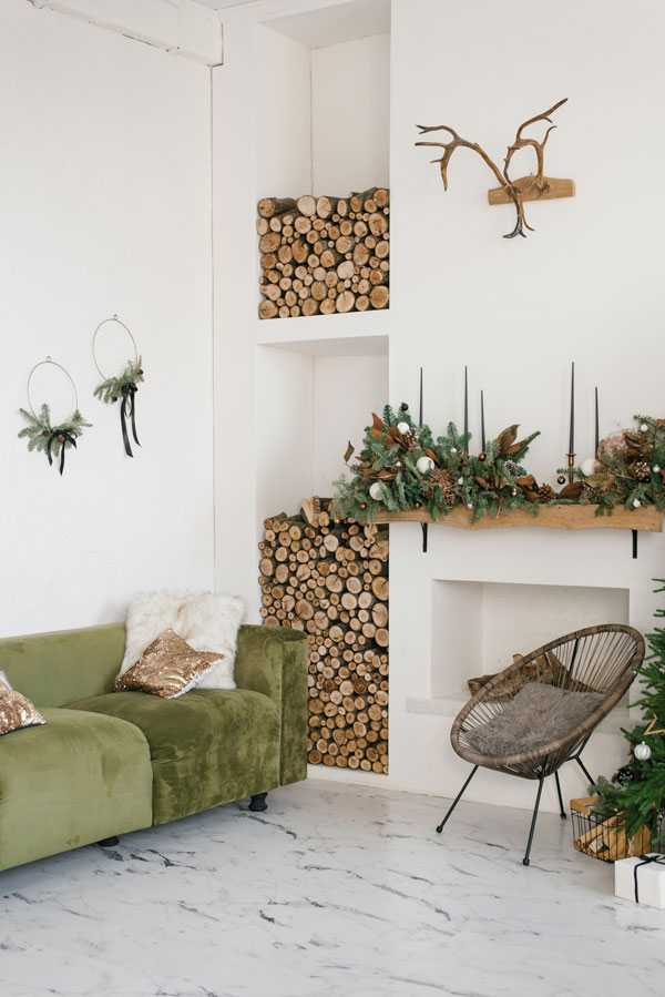meuble design pour ranger bois de cheminée poêle à bois