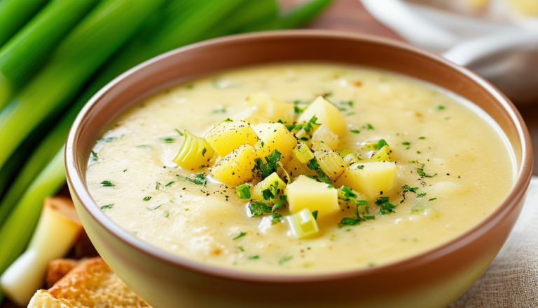 découvrez comment préparer un délicieux potage de poireau et pomme de terre avec cette recette facile et savoureuse.