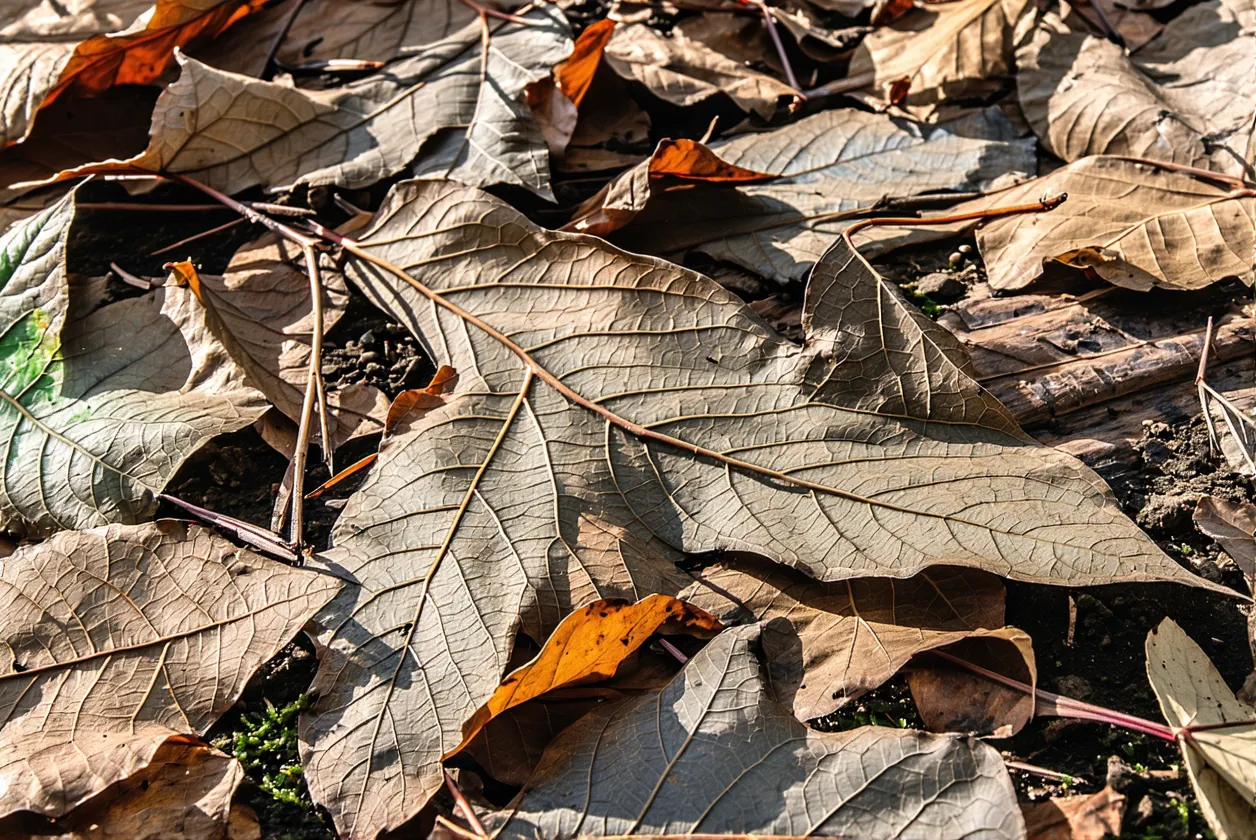 Paillage épais de feuilles mortes : protégez le sol
