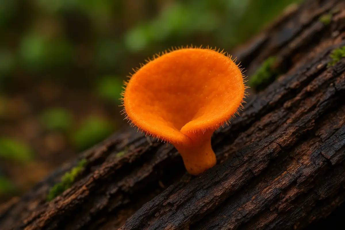 Champignon orange sur bois mort : bien l’identifier au jardin