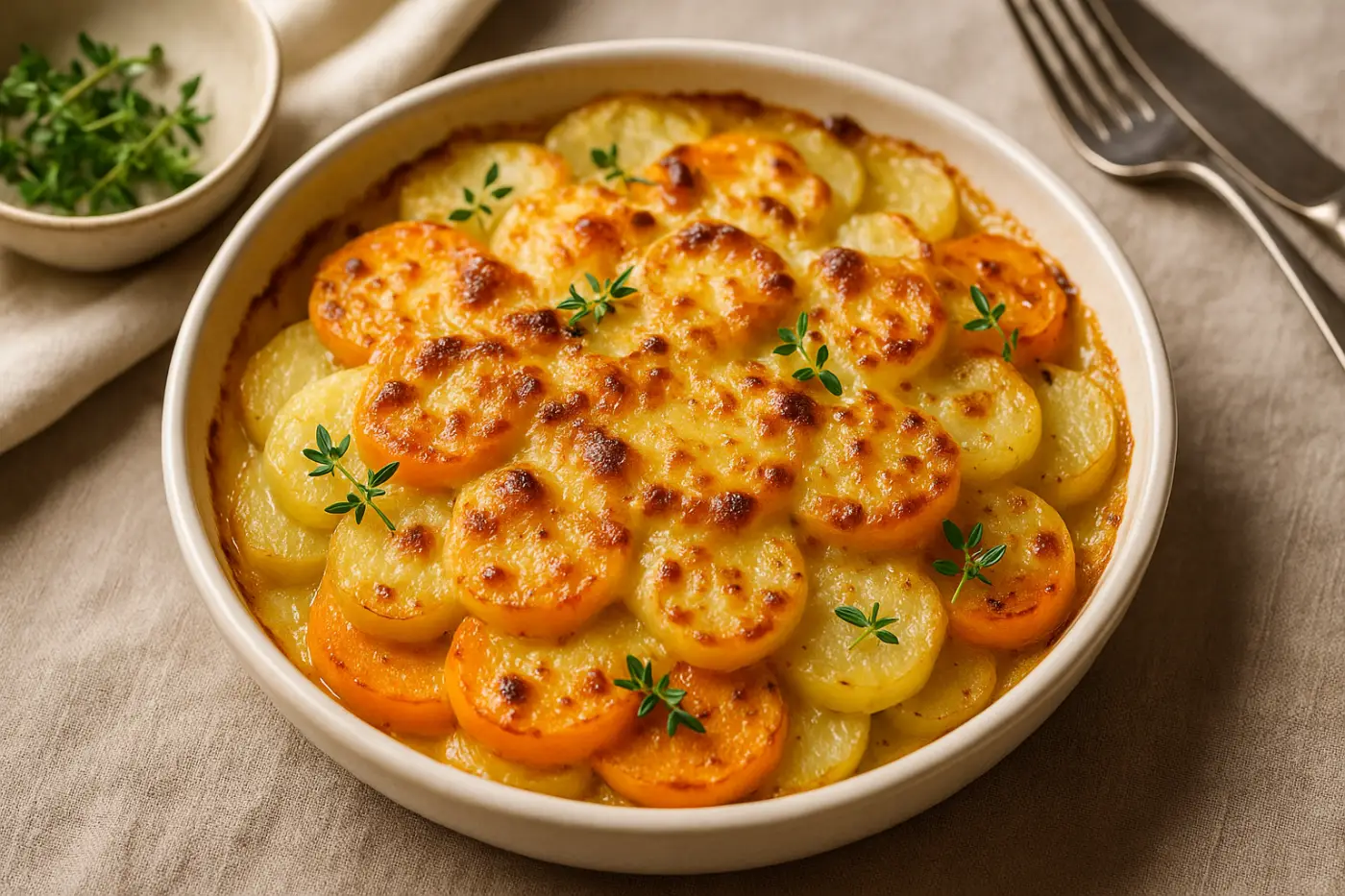 Gratin de courge butternut aux pommes de terre : le plat complet du potager