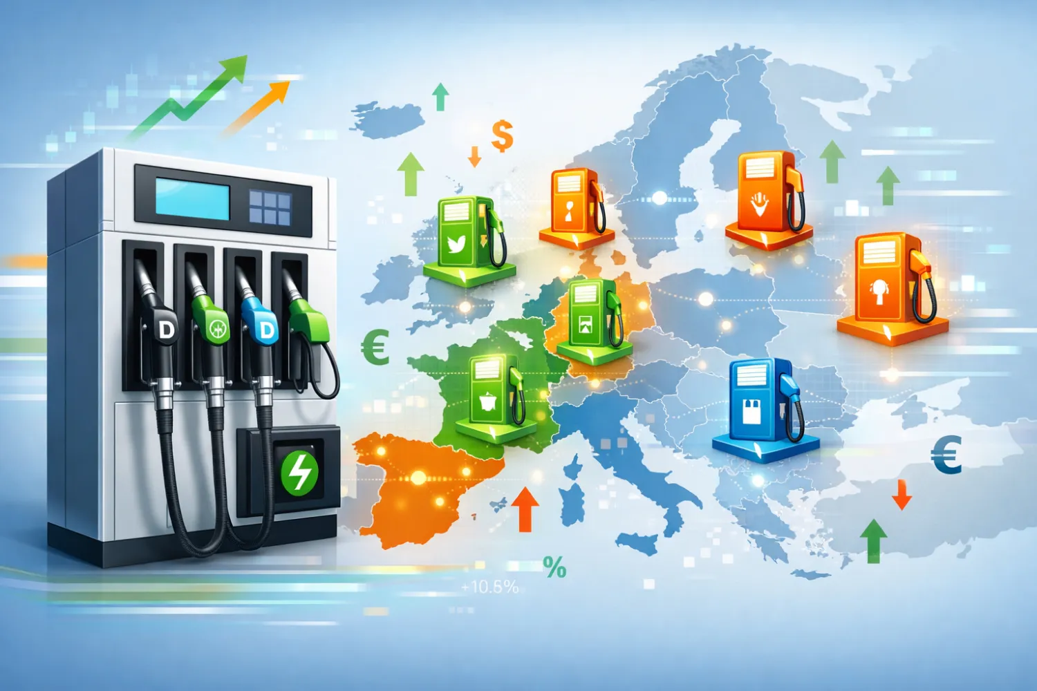 Prix des carburants aujourd'hui en Europe — Le comparateur en temps réel