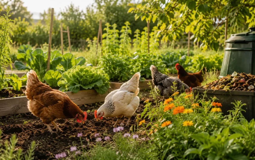 Poules, compost et potager : le trio gagnant pour un jardin naturel