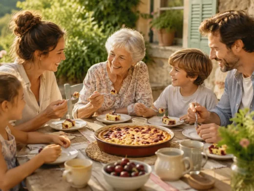 Le clafoutis aux fruits du jardin qui sent bon les vacances d’été