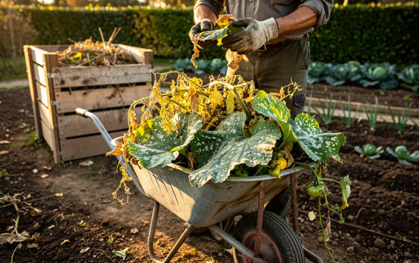 Fanes et feuilles malades : ce qui part au compost, ce qui doit en sortir