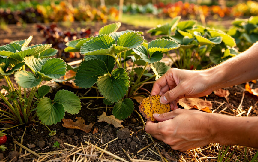 Vieilles feuilles de fraisiers : faut-il vraiment les couper avant l&rsquo;hiver ?