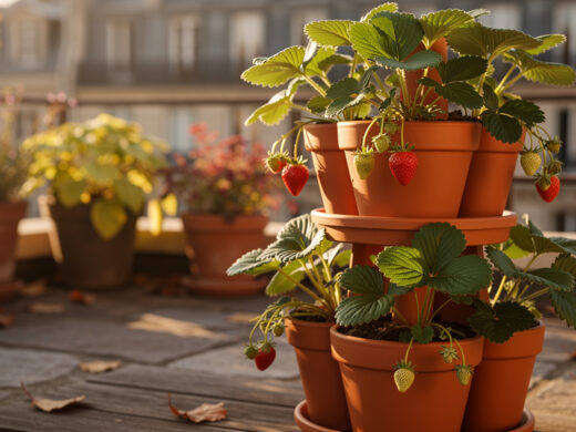 Une tour à fraisiers compacte : ce qui fonctionne vraiment sur une terrasse