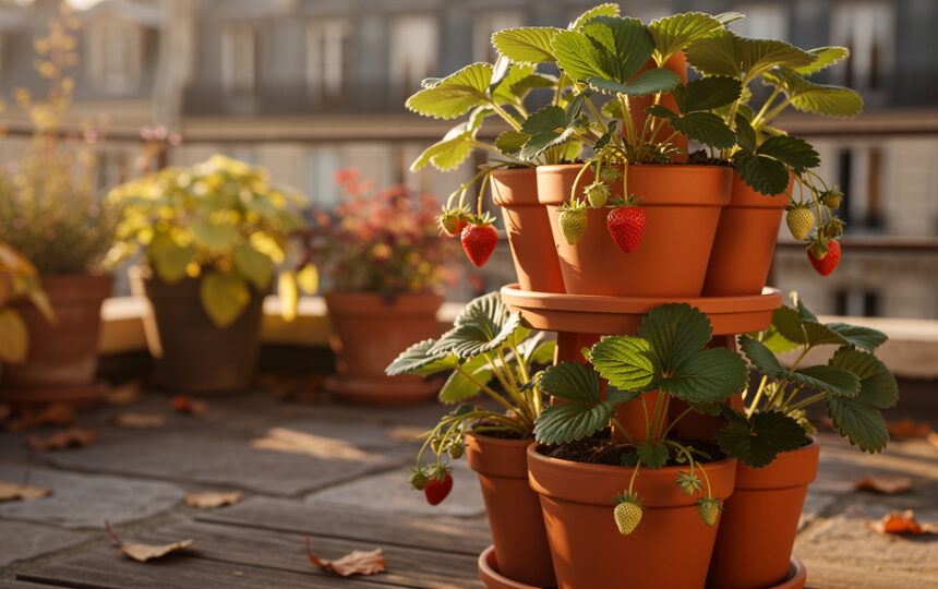 Une tour à fraisiers compacte : ce qui fonctionne vraiment sur une terrasse